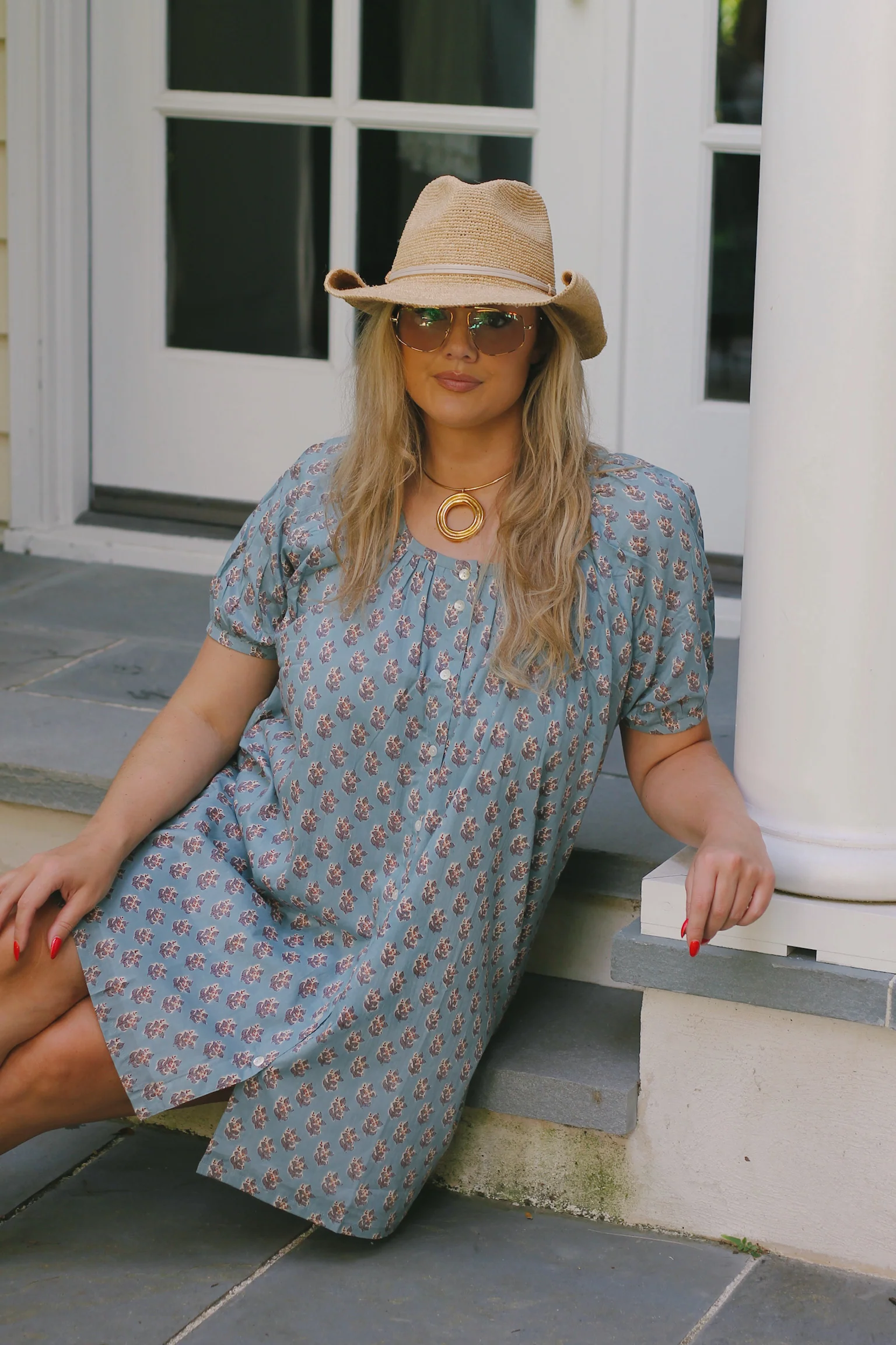 Everyday Mini Dress -  Dusty Blue - Image 4