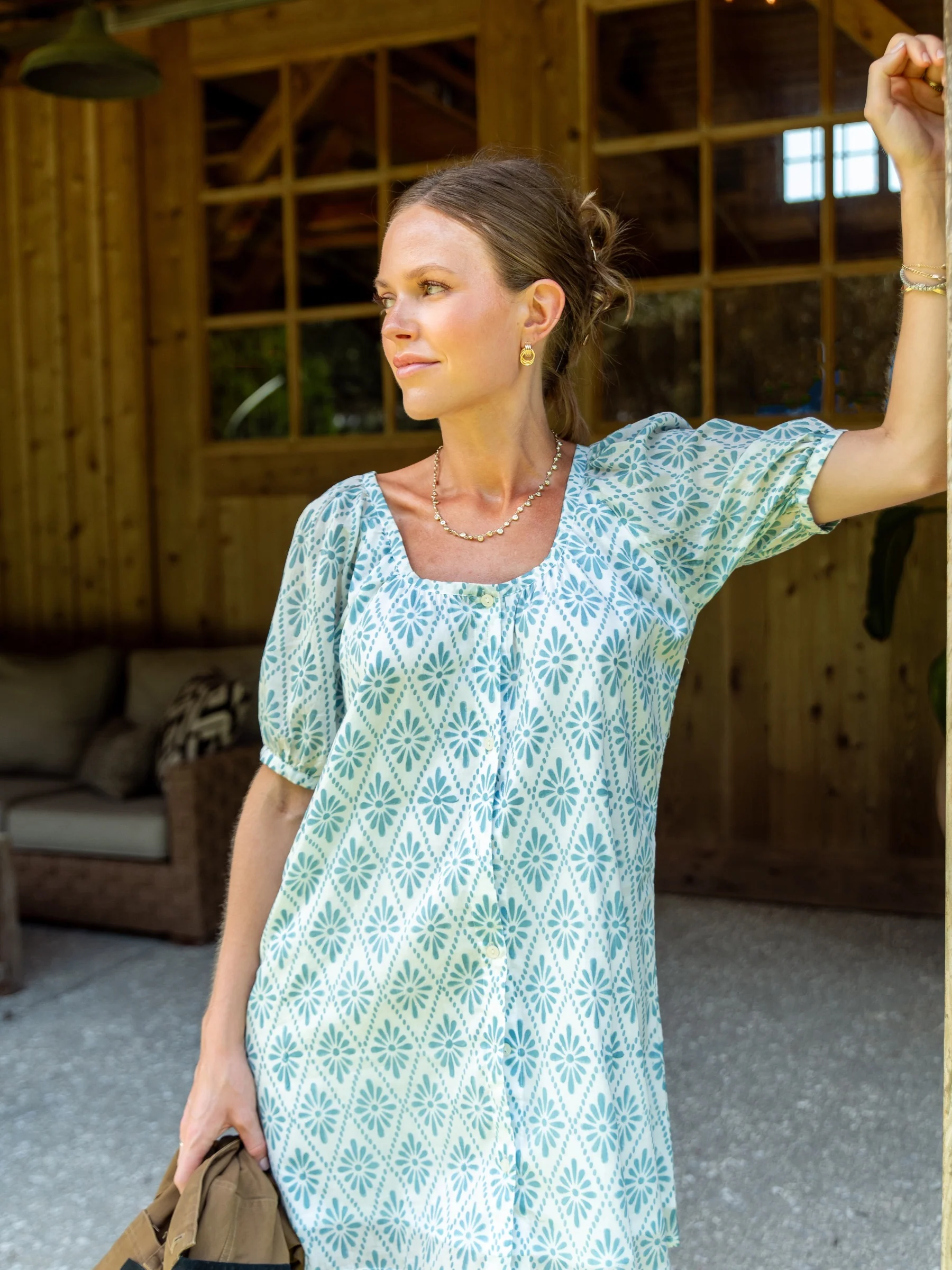 Everyday Mini Dress - Teal Mosaic - Image 3